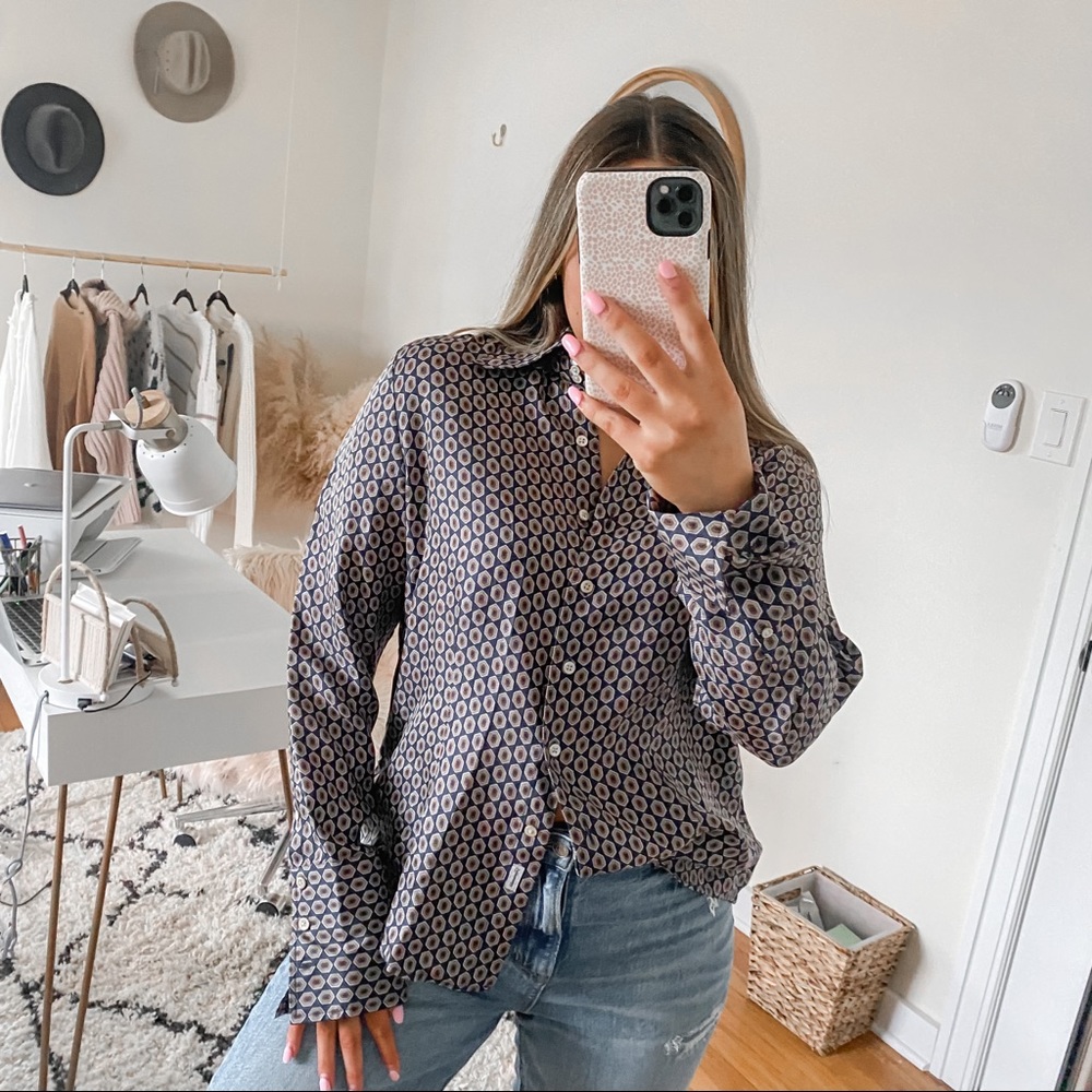 Faconnable printed button down top